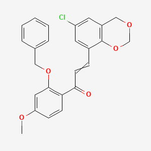 (E)-1-(2-(benzyloxy)-4-methoxyphenyl)-3-(6-chloro-4H-benzo[d][1,3]dioxin-8-yl)prop-2-en-1-one