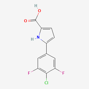 molecular formula C11H6ClF2NO2 B14803208 5-(4-Chloro-3,5-difluorophenyl)-1H-pyrrole-2-carboxylic acid 