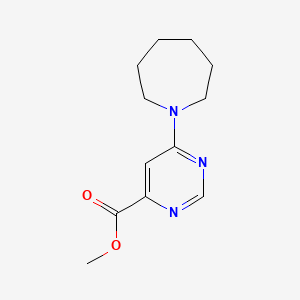 molecular formula C12H17N3O2 B1480329 Methyl 6-(azepan-1-yl)pyrimidine-4-carboxylate CAS No. 2098142-26-6