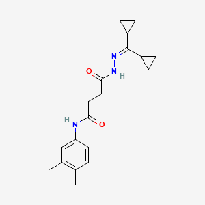 4-[2-(dicyclopropylmethylidene)hydrazinyl]-N-(3,4-dimethylphenyl)-4-oxobutanamide