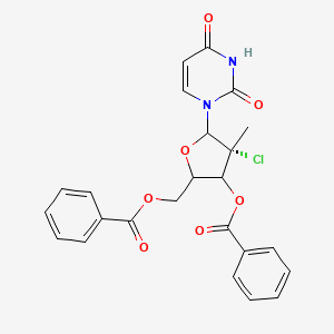 molecular formula C24H21ClN2O7 B14803349 [(4R)-3-benzoyloxy-4-chloro-5-(2,4-dioxopyrimidin-1-yl)-4-methyloxolan-2-yl]methyl benzoate 