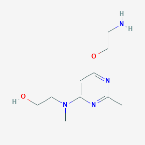 molecular formula C10H18N4O2 B1480348 2-((6-(2-Aminoethoxy)-2-methylpyrimidin-4-yl)(methyl)amino)ethan-1-ol CAS No. 2098131-70-3