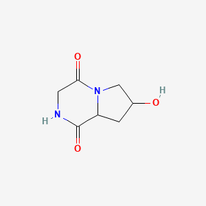 molecular formula C7H10N2O3 B14803516 7-Hydroxy-2,3,6,7,8,8a-hexahydropyrrolo[1,2-a]pyrazine-1,4-dione 