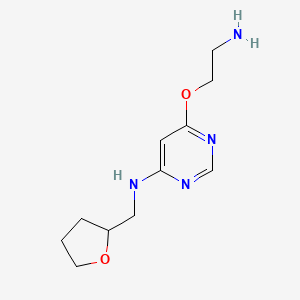 molecular formula C11H18N4O2 B1480354 6-(2-aminoethoxy)-N-((tetrahydrofuran-2-yl)methyl)pyrimidin-4-amine CAS No. 2097972-11-5