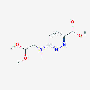 molecular formula C10H15N3O4 B1480357 6-((2,2-Dimethoxyethyl)(methyl)amino)pyridazine-3-carboxylic acid CAS No. 2097949-15-8