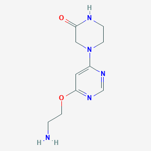 molecular formula C10H15N5O2 B1480371 4-(6-(2-Aminoethoxy)pyrimidin-4-yl)piperazin-2-one CAS No. 2098085-46-0