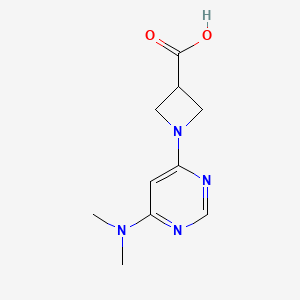molecular formula C10H14N4O2 B1480378 1-(6-(二甲氨基)嘧啶-4-基)氮杂环丁-3-羧酸 CAS No. 2091718-10-2