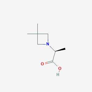 molecular formula C8H15NO2 B1480379 (S)-2-(3,3-dimethylazetidin-1-yl)propanoic acid CAS No. 1932594-03-0