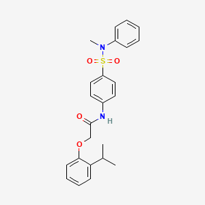 molecular formula C24H26N2O4S B14803811 N-{4-[methyl(phenyl)sulfamoyl]phenyl}-2-[2-(propan-2-yl)phenoxy]acetamide 