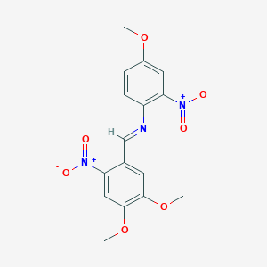 molecular formula C16H15N3O7 B14803970 N-[(E)-(4,5-dimethoxy-2-nitrophenyl)methylidene]-4-methoxy-2-nitroaniline 