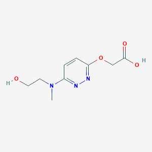 molecular formula C9H13N3O4 B1480403 2-((6-((2-Hydroxyethyl)(methyl)amino)pyridazin-3-yl)oxy)acetic acid CAS No. 2098132-05-7