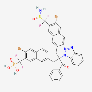 Phosphonic acid, P-[[7-[2-[[7-[(aminosulfinyl)difluoromethyl]-6-bromo-2-naphthalenyl]methyl]-2-(1H-benzotriazol-1-yl)-3-oxo-3-phenylpropyl]-3-bromo-2-naphthalenyl]difluoromethyl]-