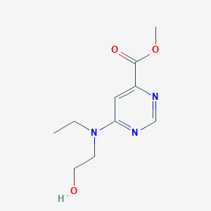 molecular formula C10H15N3O3 B1480411 Methyl 6-(ethyl(2-hydroxyethyl)amino)pyrimidine-4-carboxylate CAS No. 2098057-91-9