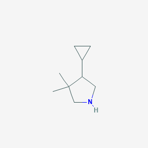 molecular formula C9H17N B1480412 4-Cyclopropyl-3,3-dimethylpyrrolidine CAS No. 2091139-53-4
