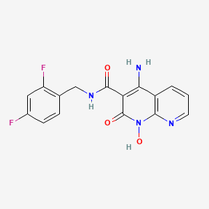 molecular formula C16H12F2N4O3 B14804122 4-Amino-N-[(2,4-difluorophenyl)methyl]-1,2-dihydro-1-hydroxy-2-oxo-1,8-naphthyridine-3-carboxamide 