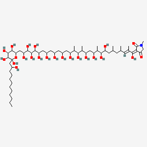 (3E)-1-methyl-3-[(E)-1,8,9,11,13,15,17,19,21,23,25,26,27,28,29-pentadecahydroxy-2,4,6,10,14,16-hexamethyl-30-[3,4,5,6-tetrahydroxy-6-(2-hydroxydodecyl)oxan-2-yl]triacont-2-enylidene]pyrrolidine-2,4-dione