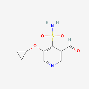 molecular formula C9H10N2O4S B14804208 3-Cyclopropoxy-5-formylpyridine-4-sulfonamide 