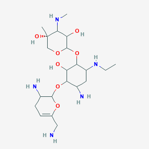 (5R)-2-[4-amino-3-[[3-amino-6-(aminomethyl)-3,4-dihydro-2H-pyran-2-yl]oxy]-6-(ethylamino)-2-hydroxycyclohexyl]oxy-5-methyl-4-(methylamino)oxane-3,5-diol