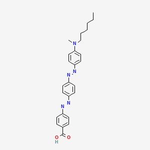 4-[(E)-{4-[(E)-{4-[Hexyl(methyl)amino]phenyl}diazenyl]phenyl}diazenyl]benzoic acid