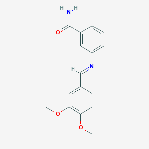 3-{[(E)-(3,4-dimethoxyphenyl)methylidene]amino}benzamide