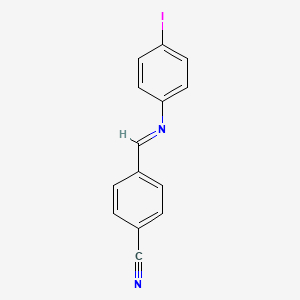 molecular formula C14H9IN2 B14804355 4-{(E)-[(4-iodophenyl)imino]methyl}benzonitrile 