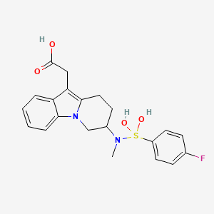 2-[7-[[(4-Fluorophenyl)-dihydroxy-lambda4-sulfanyl]-methylamino]-6,7,8,9-tetrahydropyrido[1,2-a]indol-10-yl]acetic acid