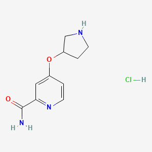 molecular formula C10H14ClN3O2 B1480437 4-(Pyrrolidin-3-yloxy)picolinamide hydrochloride CAS No. 2098114-96-4