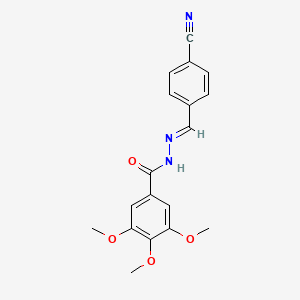 molecular formula C18H17N3O4 B14804372 N'-[(E)-(4-cyanophenyl)methylidene]-3,4,5-trimethoxybenzohydrazide 