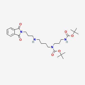 molecular formula C28H44N4O6 B14804403 Carbamic acid, N-[4-[[3-(1,3-dihydro-1,3-dioxo-2H-isoindol-2-yl)propyl]amino]butyl]-N-[3-[[(1,1-dimethylethoxy)carbonyl]amino]propyl]-, 1,1-dimethylethyl ester 