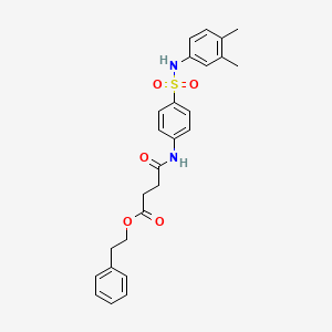 molecular formula C26H28N2O5S B14804418 2-Phenylethyl 4-({4-[(3,4-dimethylphenyl)sulfamoyl]phenyl}amino)-4-oxobutanoate 