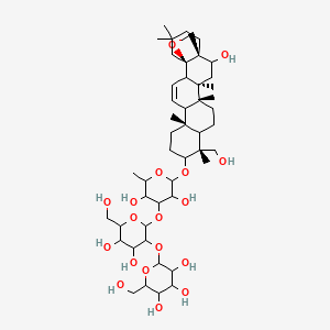 molecular formula C48H78O18 B14804428 2-[2-[3,5-dihydroxy-2-[[(1R,6S,10R,14R,15R,18S)-17-hydroxy-10-(hydroxymethyl)-6,10,14,15,21,21-hexamethyl-23-oxahexacyclo[16.4.2.01,18.02,15.05,14.06,11]tetracos-3-en-9-yl]oxy]-6-methyloxan-4-yl]oxy-4,5-dihydroxy-6-(hydroxymethyl)oxan-3-yl]oxy-6-(hydroxymethyl)oxane-3,4,5-triol 