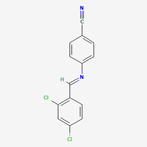 molecular formula C14H8Cl2N2 B14804436 4-{[(E)-(2,4-dichlorophenyl)methylidene]amino}benzonitrile 