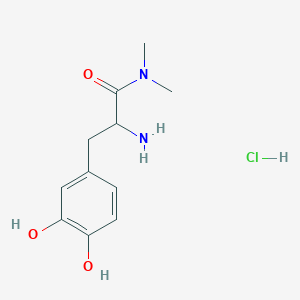 molecular formula C11H17ClN2O3 B14804470 2-amino-3-(3,4-dihydroxyphenyl)-N,N-dimethylpropanamide;hydrochloride 