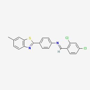 N-[(E)-(2,4-dichlorophenyl)methylidene]-4-(6-methyl-1,3-benzothiazol-2-yl)aniline