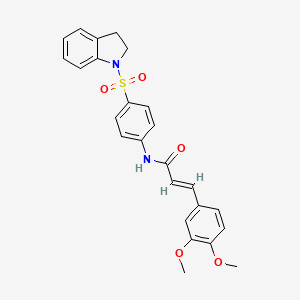 (2E)-N-[4-(2,3-dihydro-1H-indol-1-ylsulfonyl)phenyl]-3-(3,4-dimethoxyphenyl)prop-2-enamide