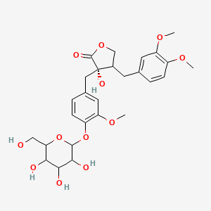 4-{[(3S,4S)-4-(3,4-Dimethoxybenzyl)-3-hydroxy-2-oxotetrahydro-3-f uranyl]methyl}-2-methoxyphenyl beta-D-glucopyranoside