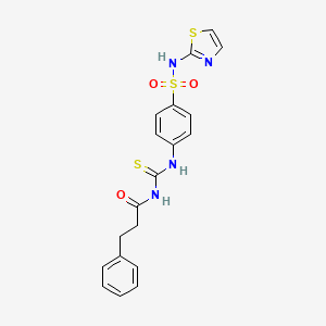 3-phenyl-N-{[4-(1,3-thiazol-2-ylsulfamoyl)phenyl]carbamothioyl}propanamide