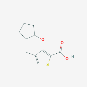 molecular formula C11H14O3S B1480462 3-(环戊氧基)-4-甲硫代噻吩-2-羧酸 CAS No. 2090879-54-0