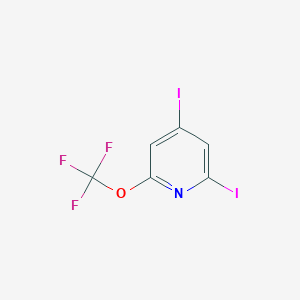 molecular formula C6H2F3I2NO B14804641 2,4-Diiodo-6-(trifluoromethoxy)pyridine 