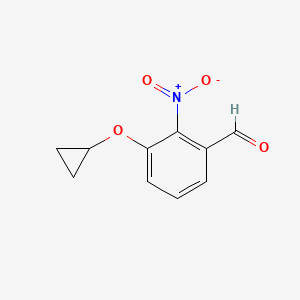 molecular formula C10H9NO4 B14804669 3-Cyclopropoxy-2-nitrobenzaldehyde 