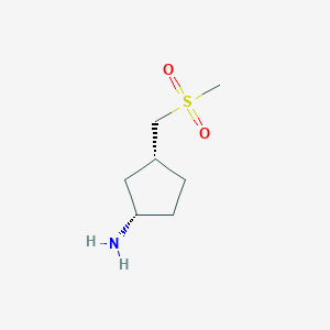 molecular formula C7H15NO2S B1480467 cis-3-((Methylsulfonyl)methyl)cyclopentan-1-amine CAS No. 2090277-58-8