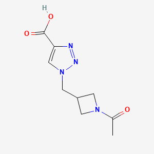 molecular formula C9H12N4O3 B1480473 1-((1-乙酰基氮杂环丁烷-3-基)甲基)-1H-1,2,3-三唑-4-羧酸 CAS No. 2090882-91-8