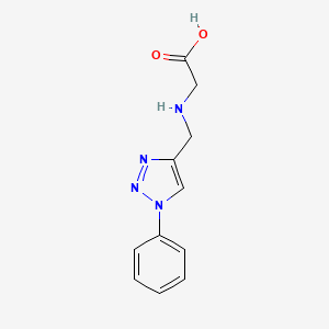 molecular formula C11H12N4O2 B1480474 ((1-phenyl-1H-1,2,3-triazol-4-yl)methyl)glycine CAS No. 2097995-91-8