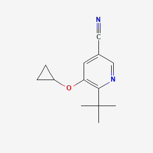 molecular formula C13H16N2O B14804742 6-Tert-butyl-5-cyclopropoxynicotinonitrile 