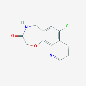 molecular formula C12H9ClN2O2 B14804765 7-chloro-2H,3H,4H,5H-[1,4]oxazepino[6,7-h]quinolin-3-one 