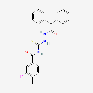 N-{[2-(diphenylacetyl)hydrazinyl]carbonothioyl}-3-iodo-4-methylbenzamide