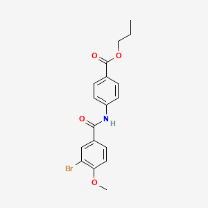 molecular formula C18H18BrNO4 B14804779 Propyl 4-{[(3-bromo-4-methoxyphenyl)carbonyl]amino}benzoate 