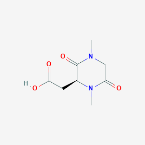 molecular formula C8H12N2O4 B1480480 (S)-2-(1,4-dimethyl-3,6-dioxopiperazin-2-yl)acetic acid CAS No. 2092079-38-2