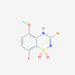 molecular formula C8H6BrFN2O3S B14804807 3-Bromo-8-fluoro-5-methoxy-4H-benzo[e][1,2,4]thiadiazine 1,1-dioxide 