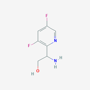 molecular formula C7H8F2N2O B14804825 (betaS)-beta-Amino-3,5-difluoro-2-pyridineethanol 